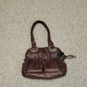 B Makowsky Leather Hobo Bag New With Tags. Brown Lots Of Pockets